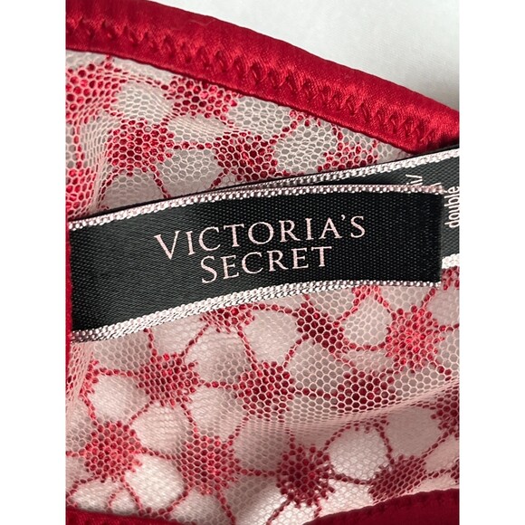 Victorias Secret Luxe Starburst Bra Unlined Demi Embroidered Front Closure 32D - Picture 7 of 9